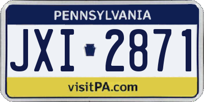 PA license plate JXI2871