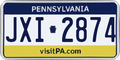PA license plate JXI2874