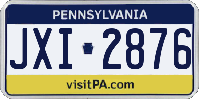 PA license plate JXI2876