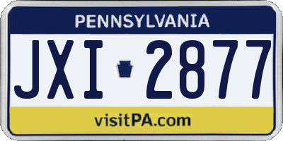 PA license plate JXI2877