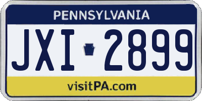 PA license plate JXI2899