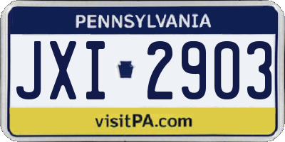 PA license plate JXI2903
