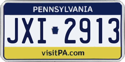PA license plate JXI2913