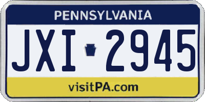 PA license plate JXI2945