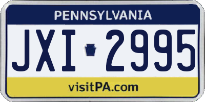 PA license plate JXI2995