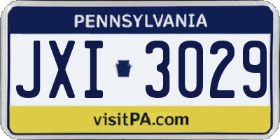 PA license plate JXI3029