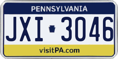 PA license plate JXI3046