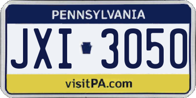 PA license plate JXI3050