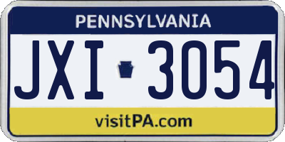 PA license plate JXI3054