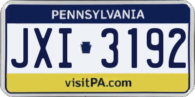 PA license plate JXI3192