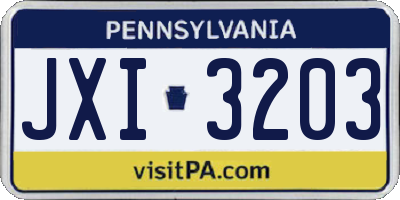 PA license plate JXI3203