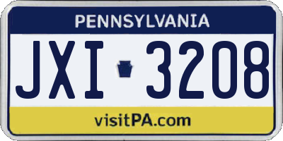 PA license plate JXI3208