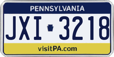 PA license plate JXI3218