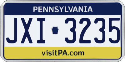 PA license plate JXI3235