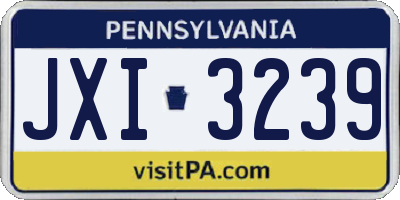 PA license plate JXI3239