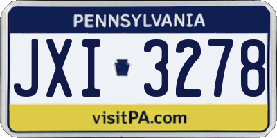 PA license plate JXI3278