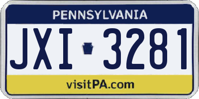 PA license plate JXI3281