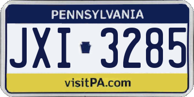 PA license plate JXI3285