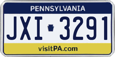 PA license plate JXI3291
