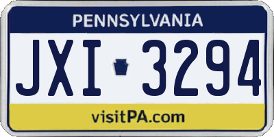 PA license plate JXI3294