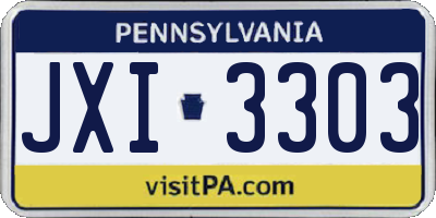 PA license plate JXI3303