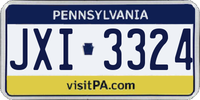 PA license plate JXI3324