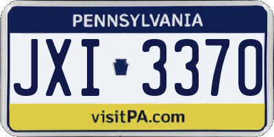 PA license plate JXI3370