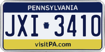PA license plate JXI3410