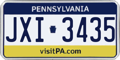 PA license plate JXI3435