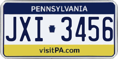 PA license plate JXI3456