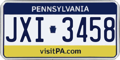 PA license plate JXI3458