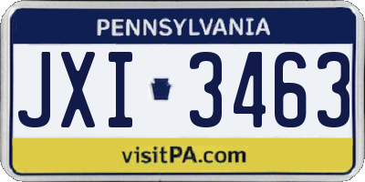 PA license plate JXI3463