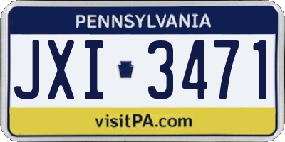PA license plate JXI3471