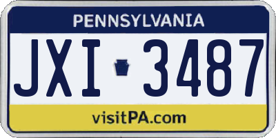 PA license plate JXI3487