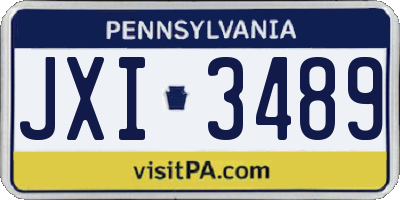 PA license plate JXI3489