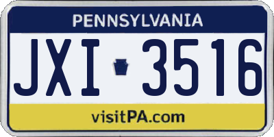 PA license plate JXI3516