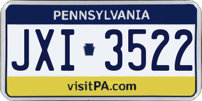 PA license plate JXI3522