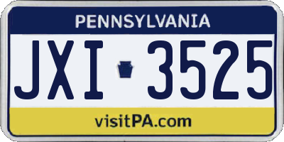 PA license plate JXI3525