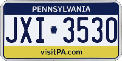 PA license plate JXI3530
