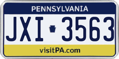 PA license plate JXI3563