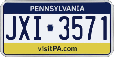 PA license plate JXI3571