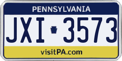 PA license plate JXI3573