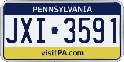 PA license plate JXI3591