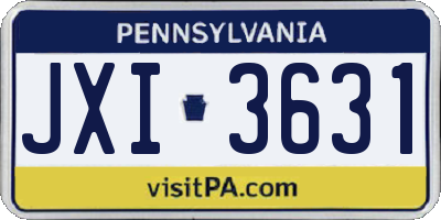 PA license plate JXI3631