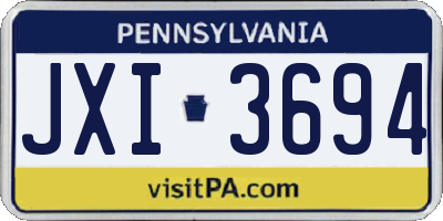 PA license plate JXI3694