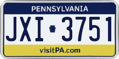 PA license plate JXI3751