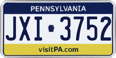 PA license plate JXI3752