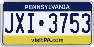 PA license plate JXI3753