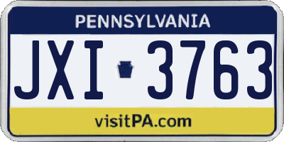 PA license plate JXI3763