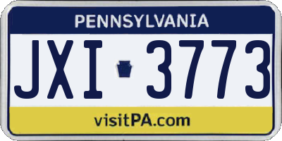 PA license plate JXI3773